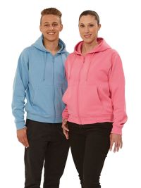 Pinke Kapuzen-Sweatjacke, gerade geschnitten, mit Kängurutaschen und Kapuze